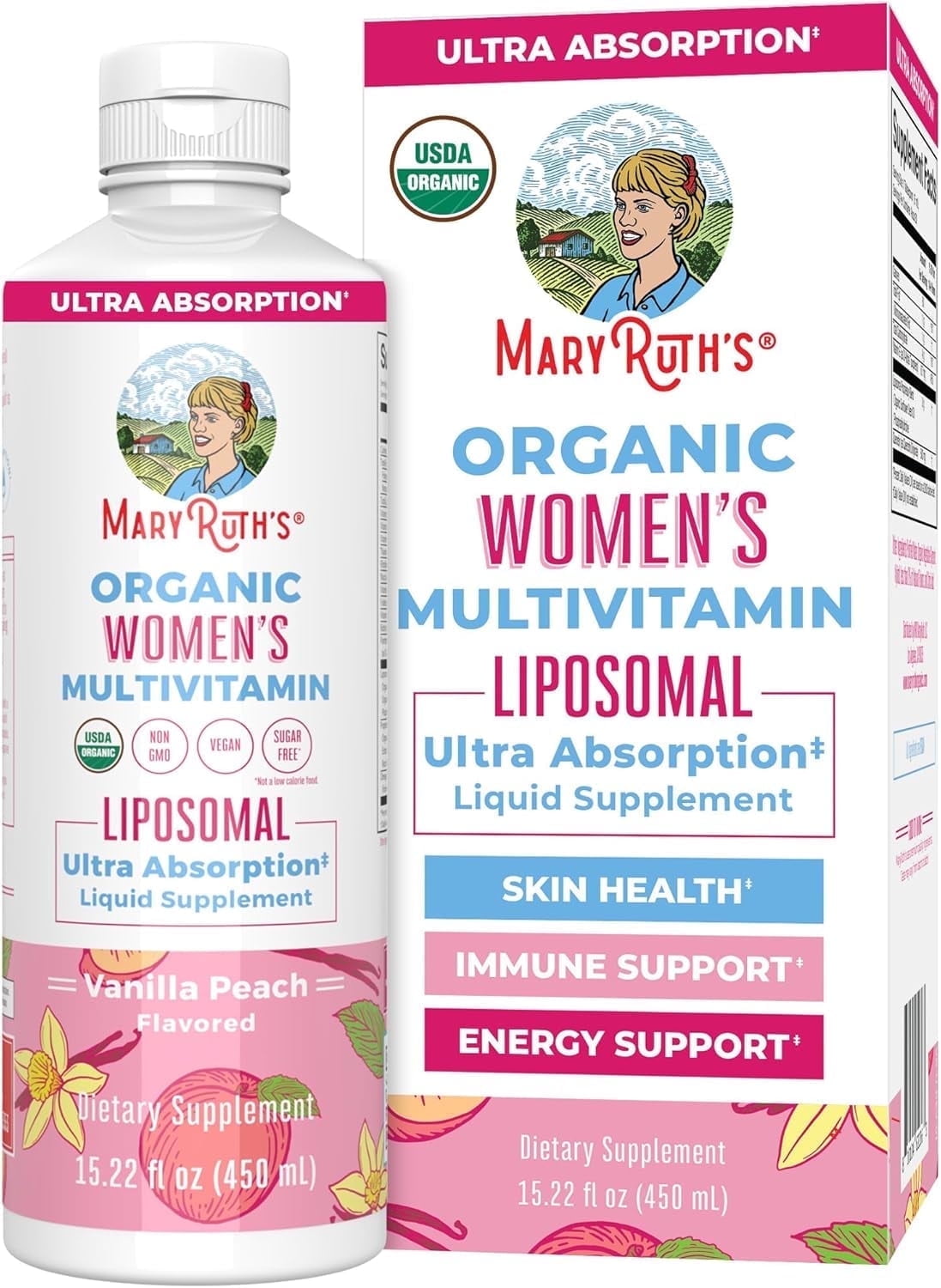 Maryruth Organics Women's Liquid Multivitamin for Health Hormone Balance 15.22 oz 450 ml