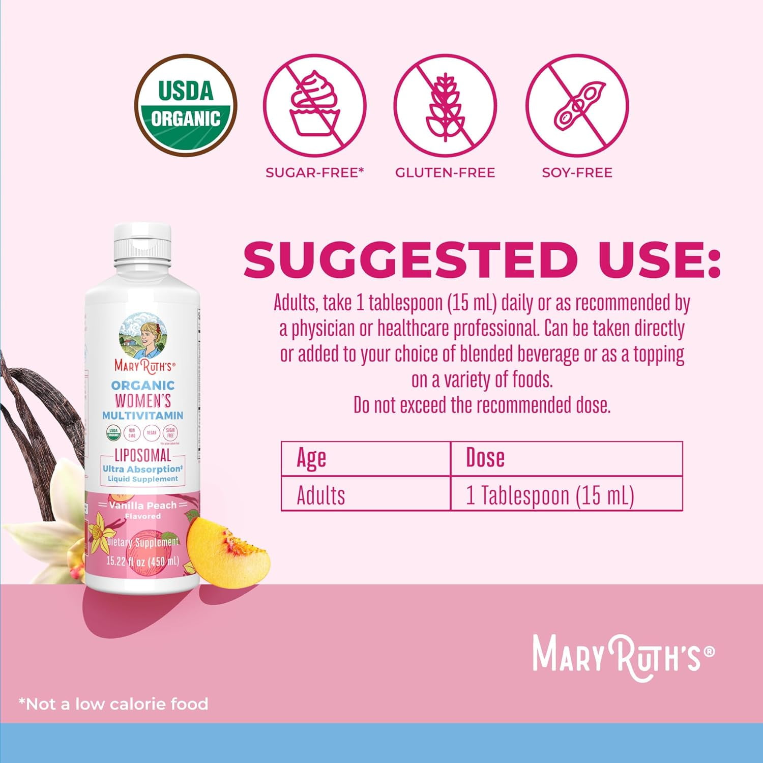 Maryruth Organics Women's Liquid Multivitamin for Health Hormone Balance 15.22 oz 450 ml