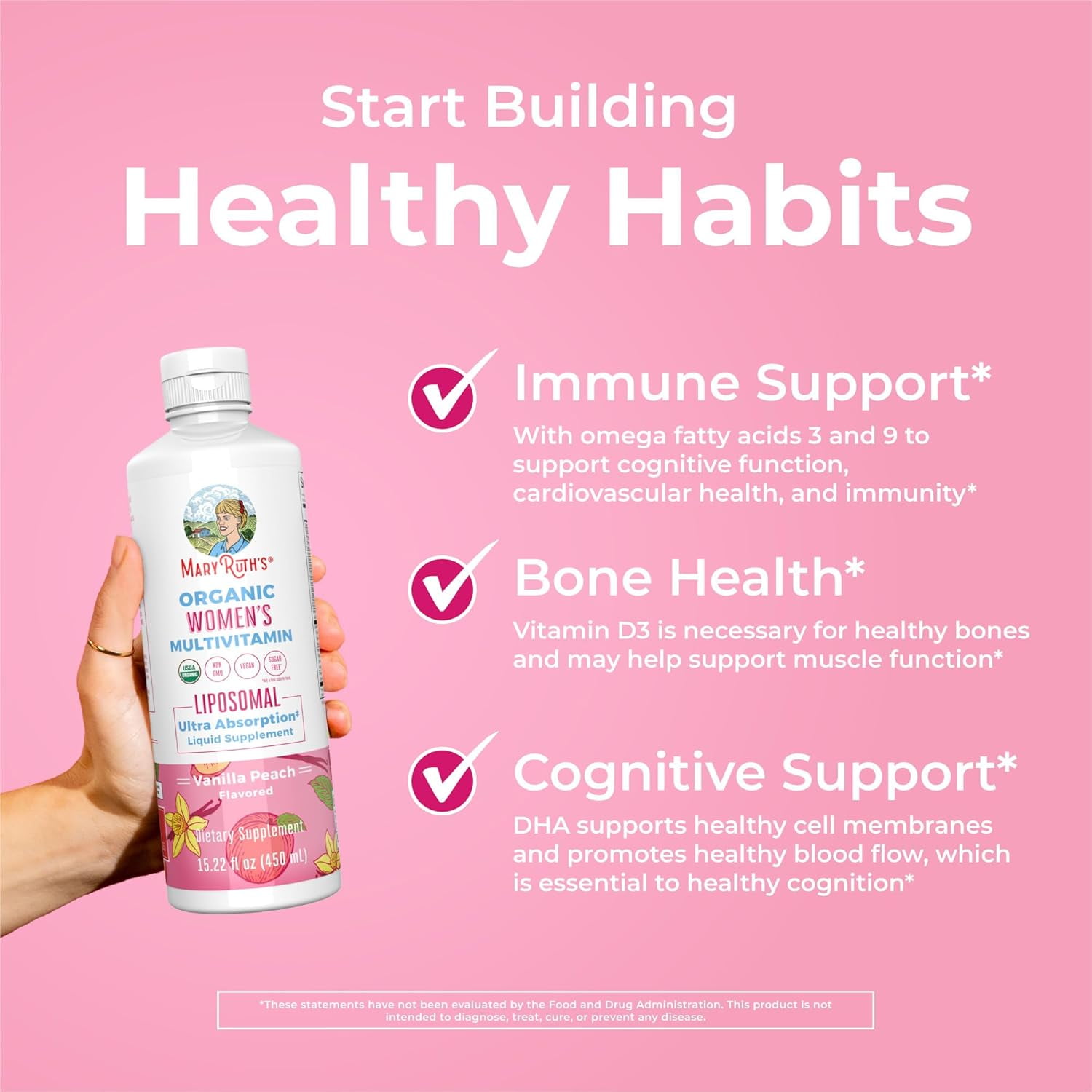Maryruth Organics Women's Liquid Multivitamin for Health Hormone Balance 15.22 oz 450 ml