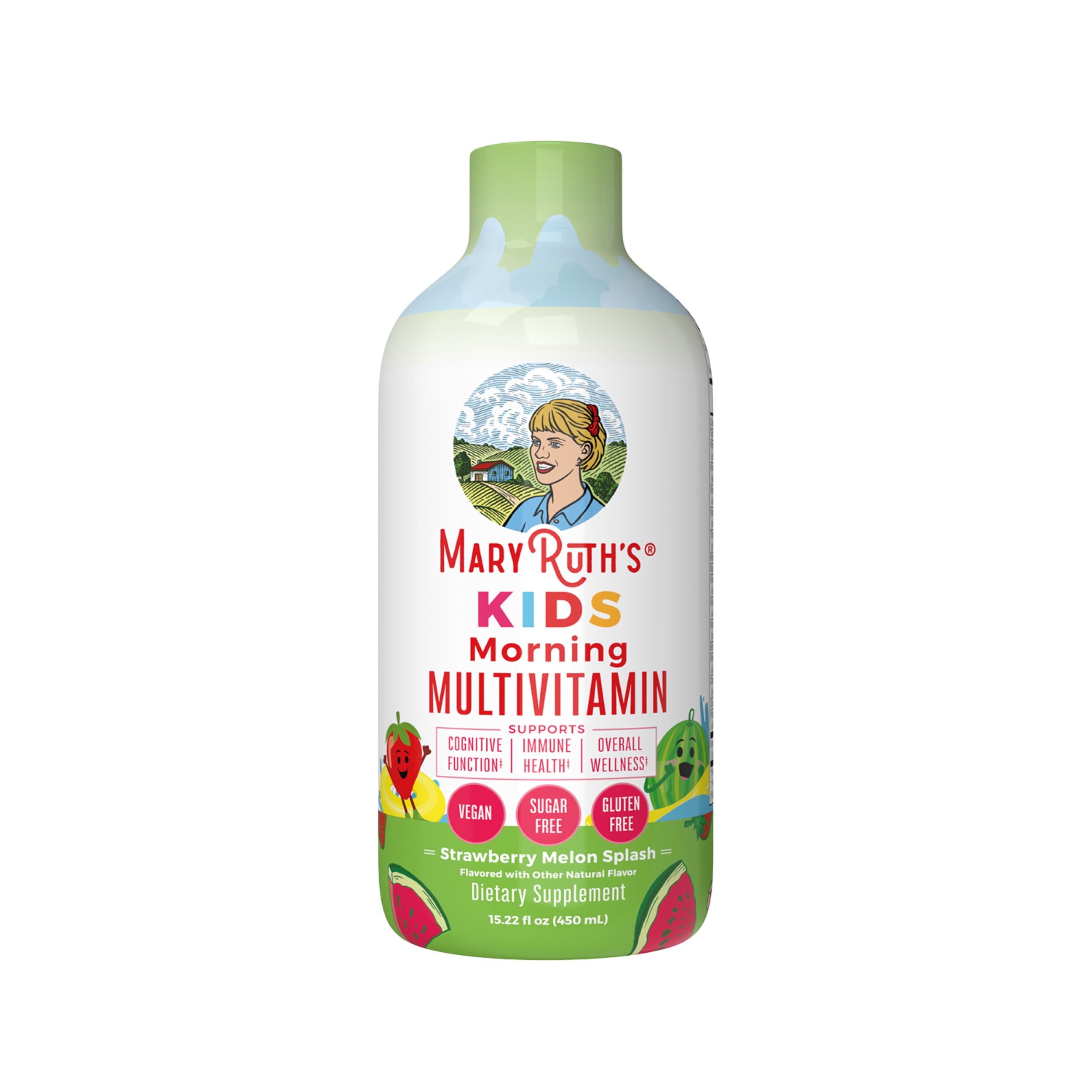 MaryRuths Kids Liquid Morning Multivitamin Sugar-Free Strawberry Melon Splash Flavor 15.22 oz