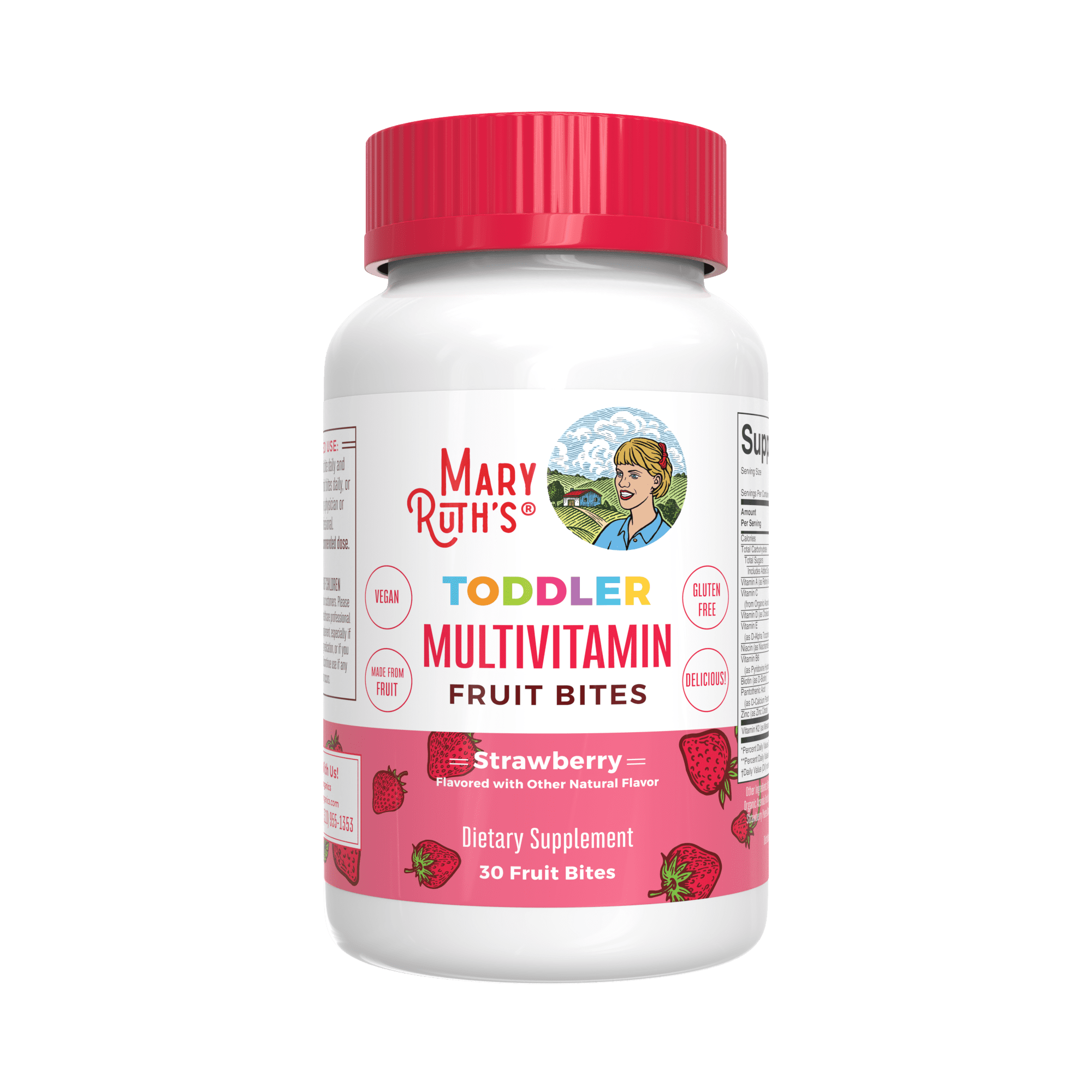 MaryRuth Organic Strawberry Flavored Toddler Multivitamin Fruit Bites by MaryRuth - 30 Count