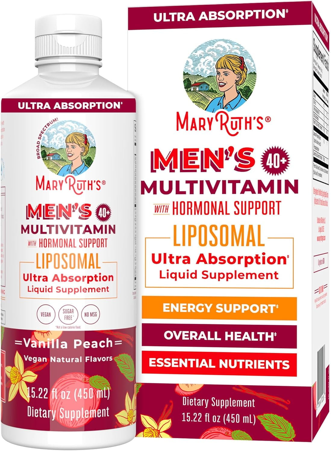 MaryRuth's Liposomal Multivitamin for Men 40 Plus Enhanced Absorption High Potency Daily Vitamins 15.22 fl oz 450 ml Overall Wellness