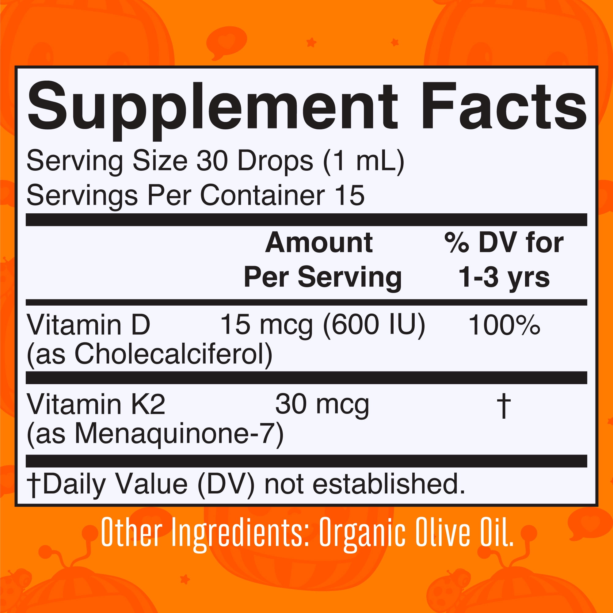 MaryRuths Cocomelon Toddler Vitamin D3 and K2 Liquid Drops Organic 05 fl oz