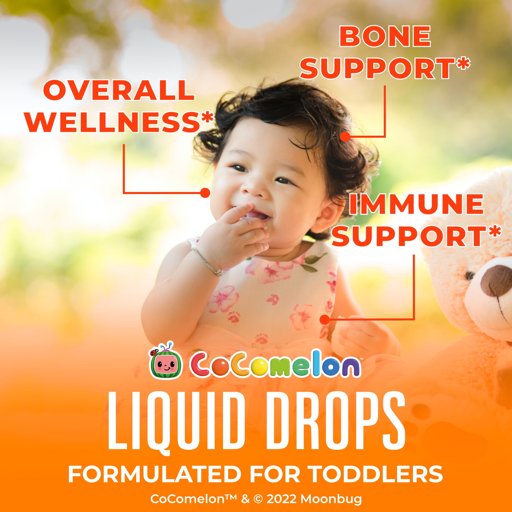 MaryRuths Cocomelon Toddler Vitamin D3 and K2 Liquid Drops Organic 05 fl oz