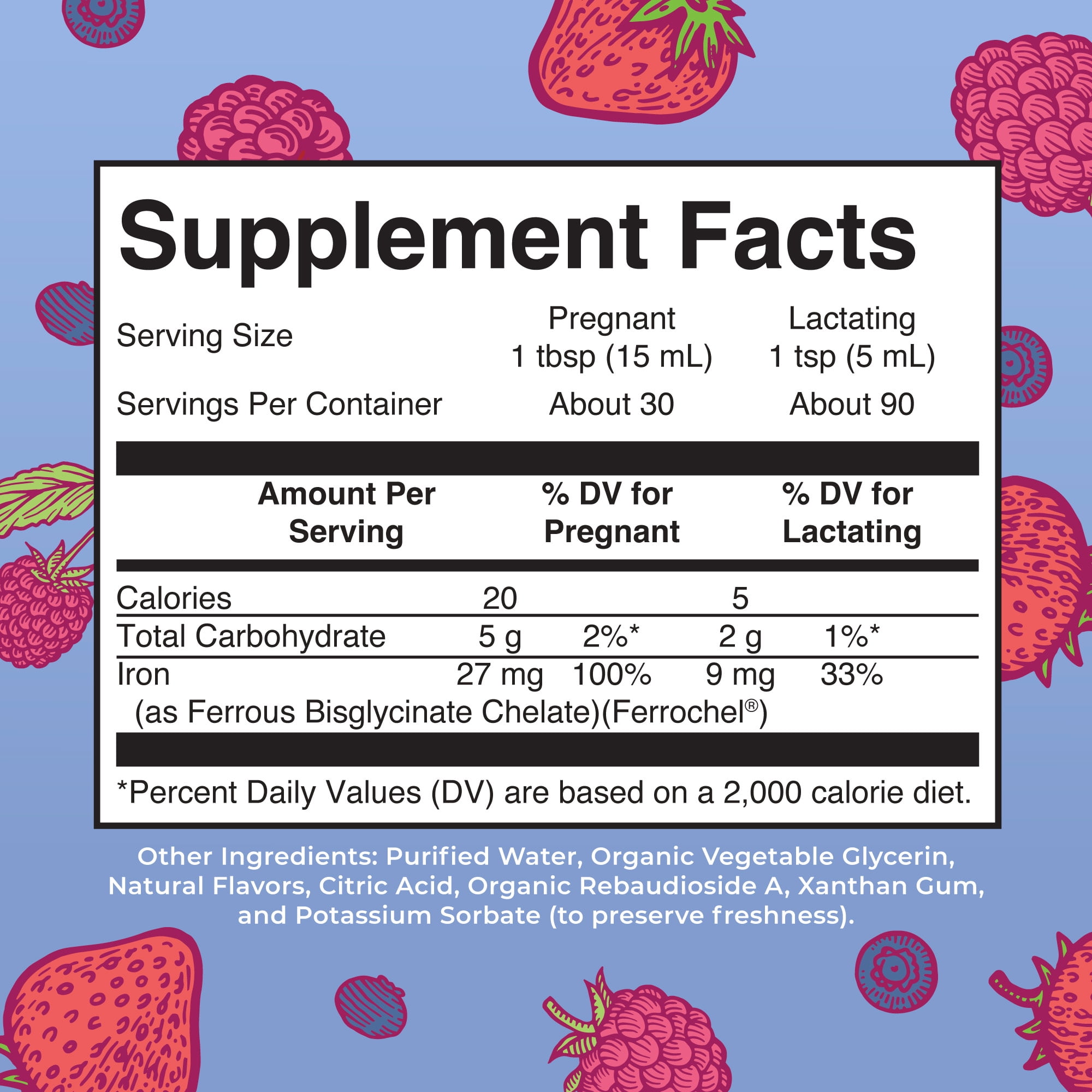 MaryRuth Organics Prenatal Postnatal Iron Liquid Berry 15.22 oz for Enhanced Health