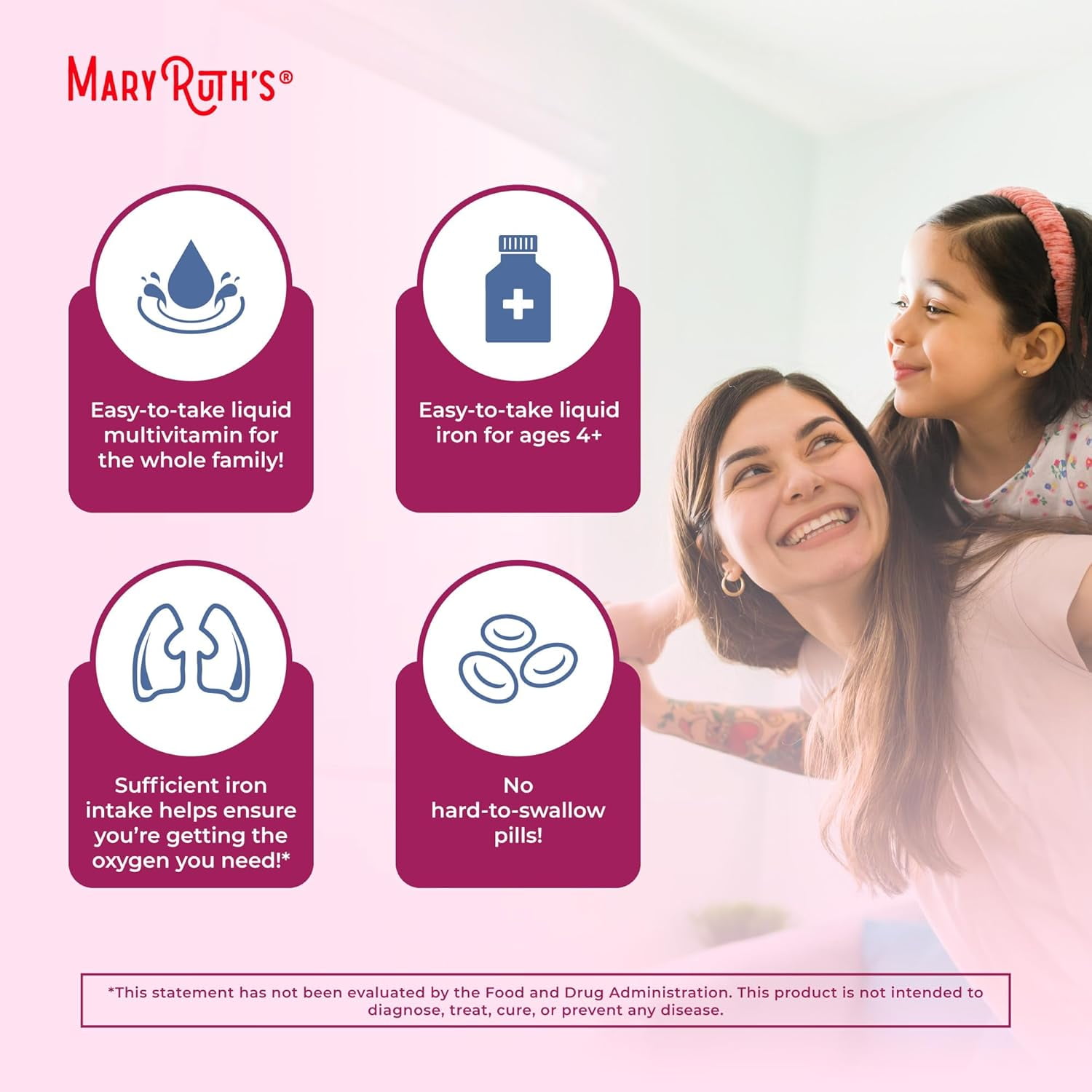 MaryRuth Iron Supplement for Women Men Kids Liquid 15.22 Fl Oz