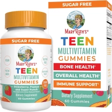 MaryRuth Organics Teen Multivitamin Gummies with C, D, E, B Vitamins, Biotin, Zinc - 60 Count