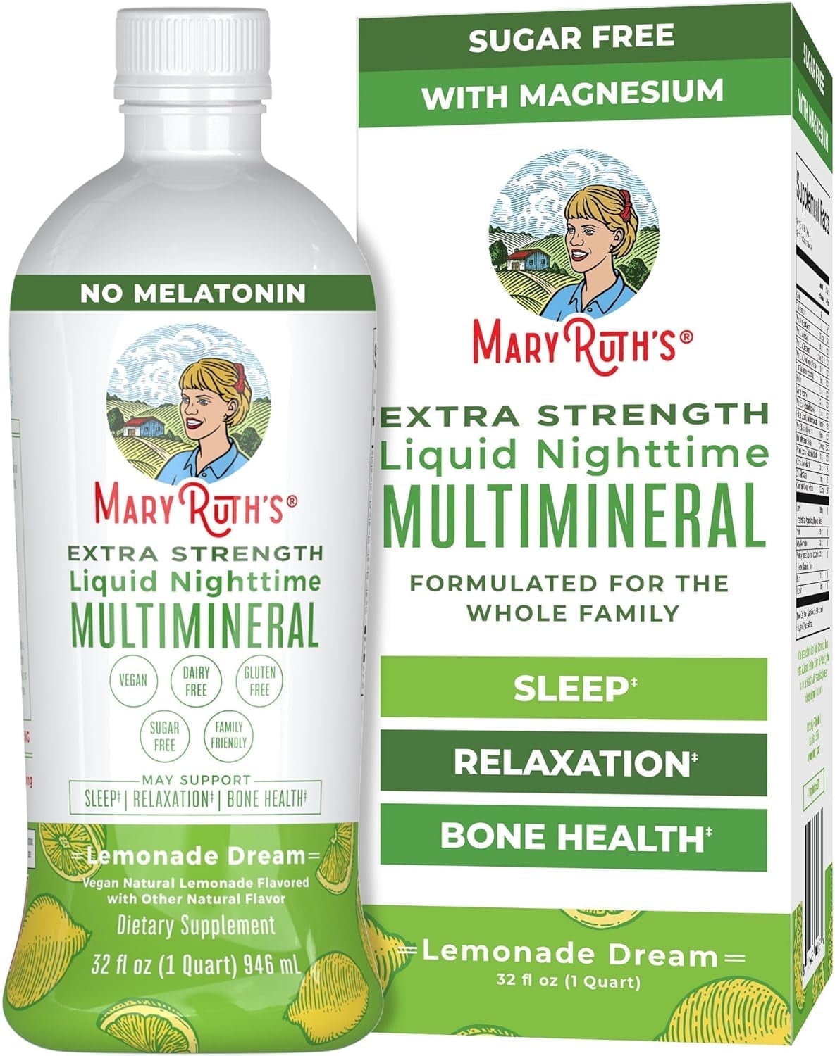 MaryRuth Organics Sleep Support Multimineral Supplement for Adults & Kids Support Relaxation Manage Stress No Melatonin Vegan Non-GMO Clean Label Project Verified 32 Servings