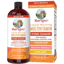 MaryRuths Liquid Multivitamin Lustriva Hair Growth Adult Womens Health Biotin 10000mcg Vitamin D B Vitamins Thicker Hair Wrinkles Fine Lines Skin Care Ages 18+ 30 fl oz