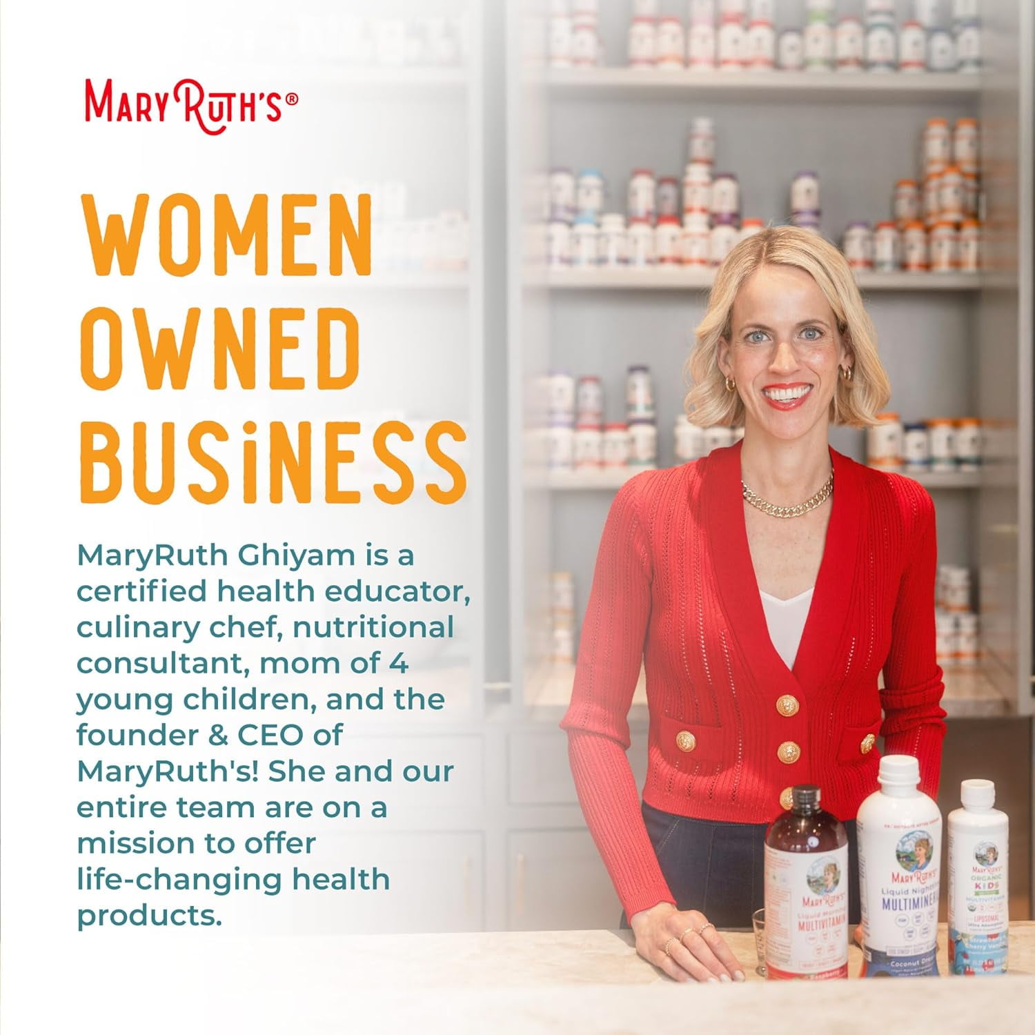 MaryRuths Organic Toddler Multivitamin Liquid Drops Iron Orange Vanilla Vegan Non-GMO 2 fl oz 60 ml Overall Wellness