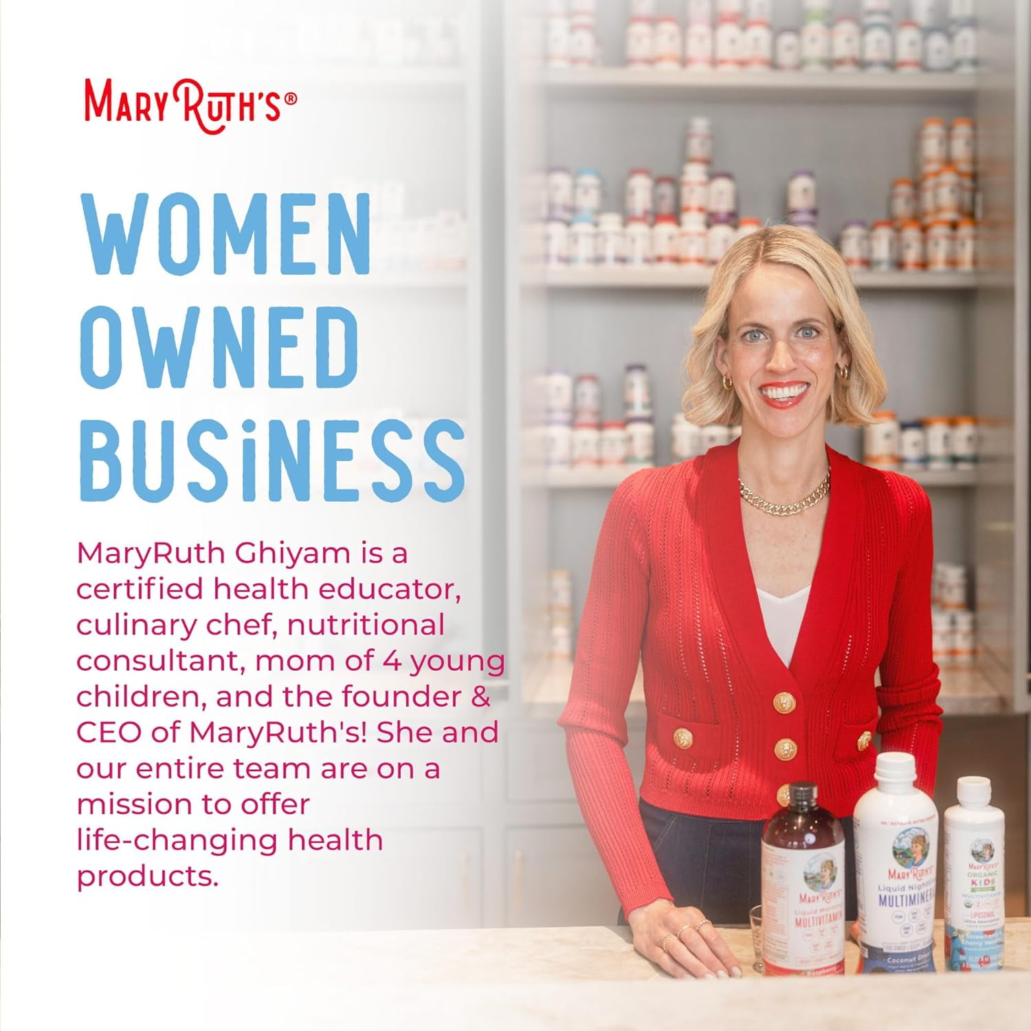 MaryRuth's Organic Women's Multivitamin Liposomal Hormonal & Immune Support Vanilla Peach Sugar Free Vegan 15.22 fl oz