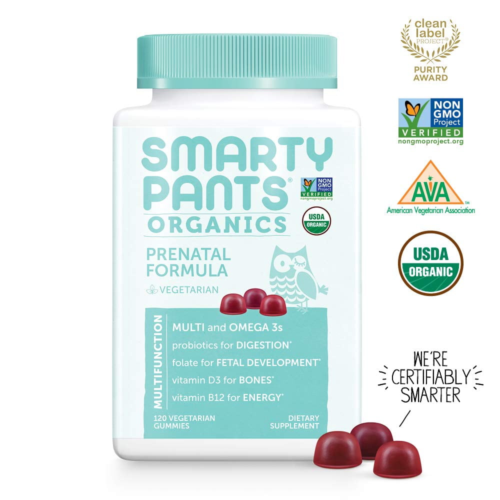 SmartyPants Organic Prenatal Complete Gummies 120 Count Bottle