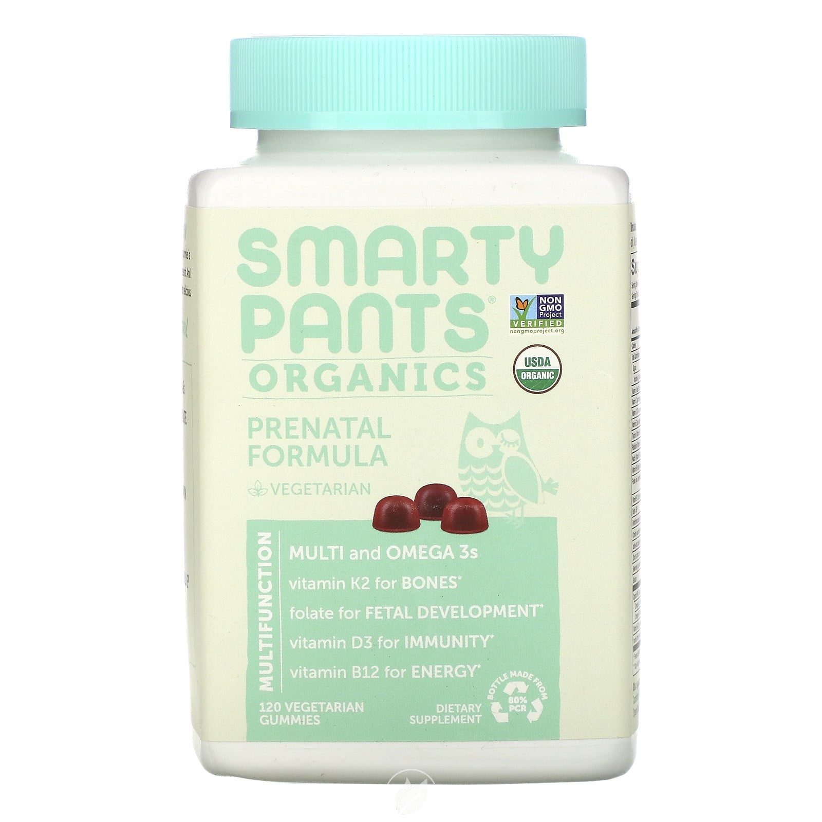 Smartypants Organic Prenatal Formula 120 Gummy Vitamins for Mom and Baby