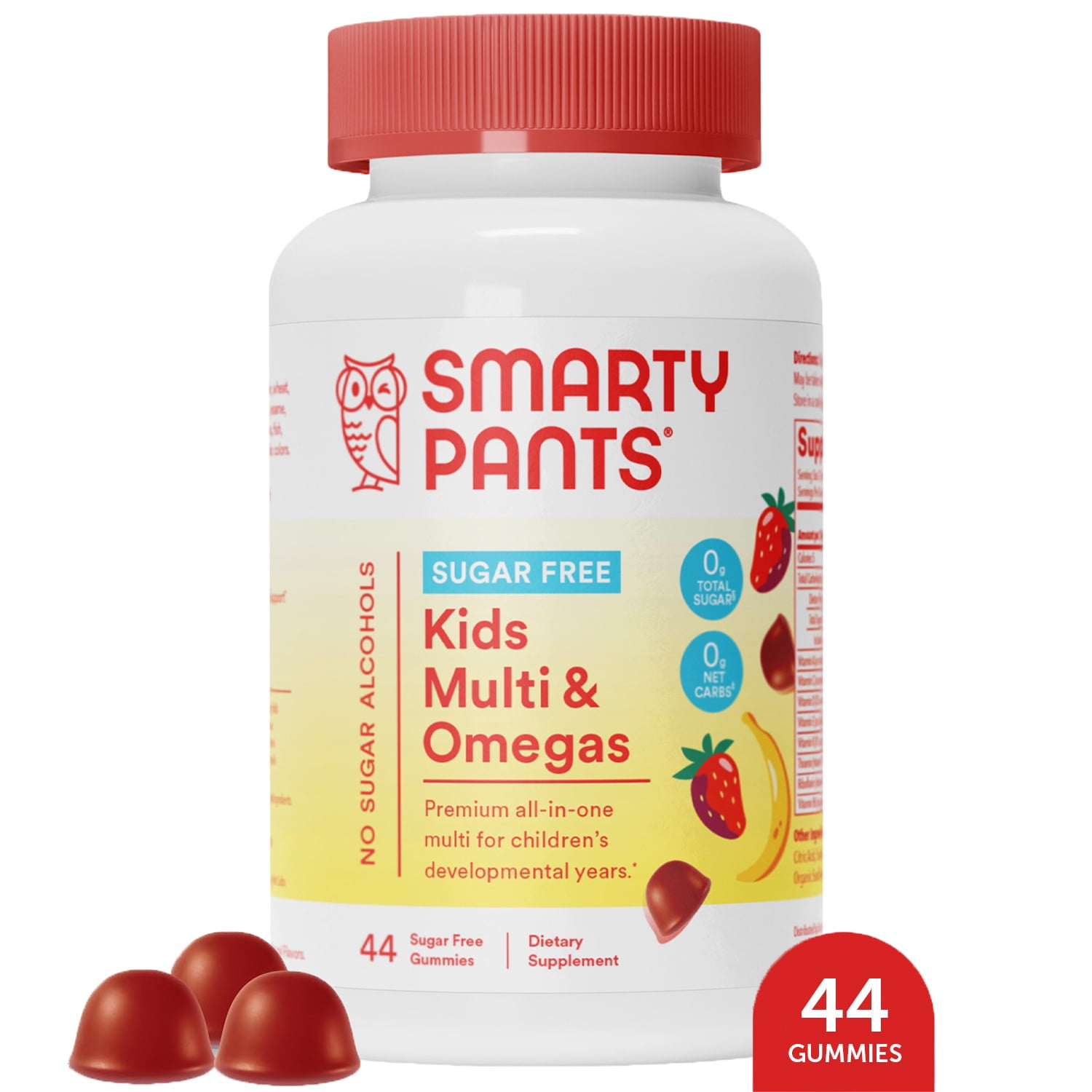 SmartyPants Sugar Free Kids Multivitamin Omega 3 Gummies 44 Ct