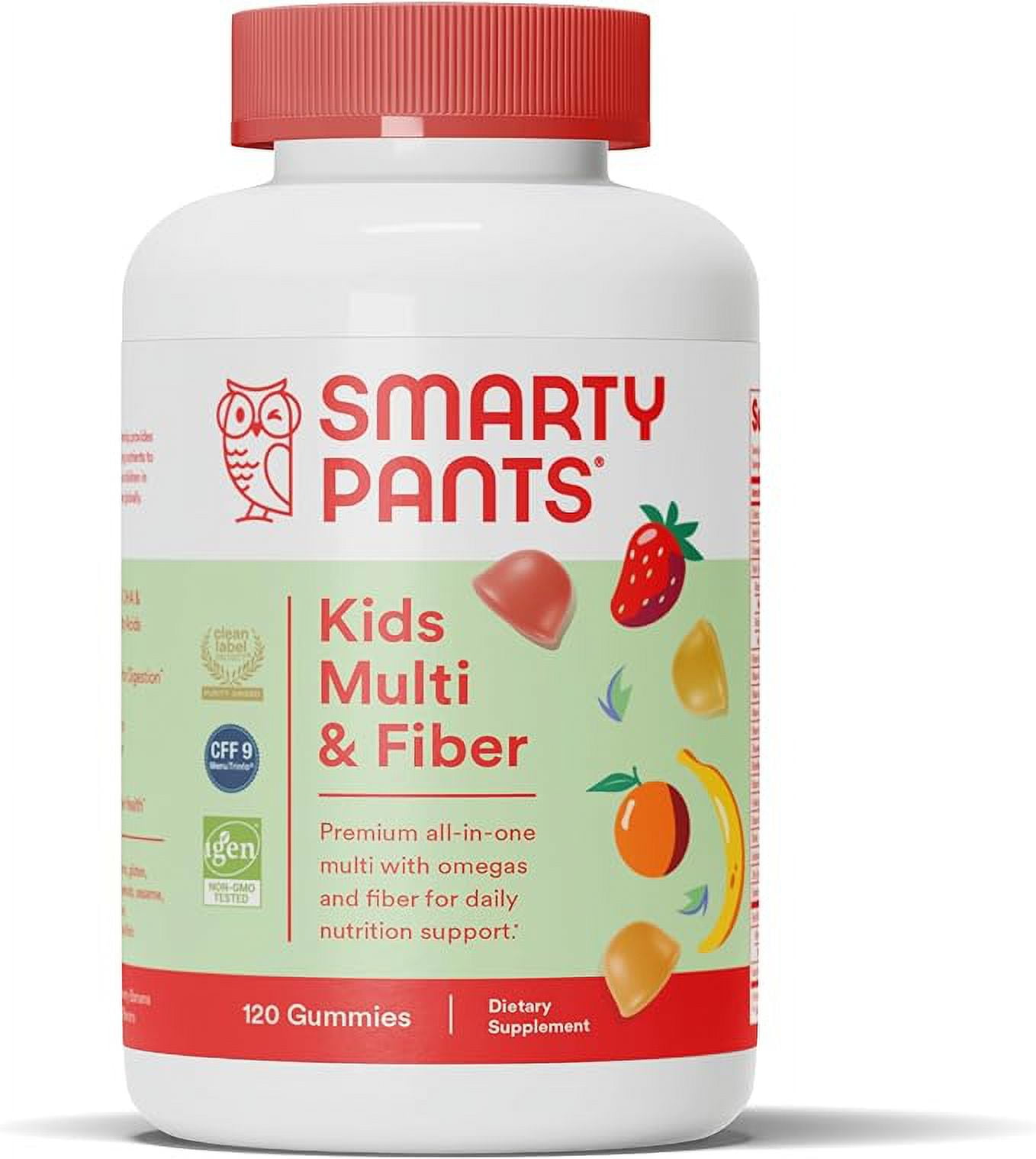 SmartyPants Kids Fiber Vitamins Daily Multivitamin Gummy for Overall Health with Omega 3 Fish Oil - 120 Count