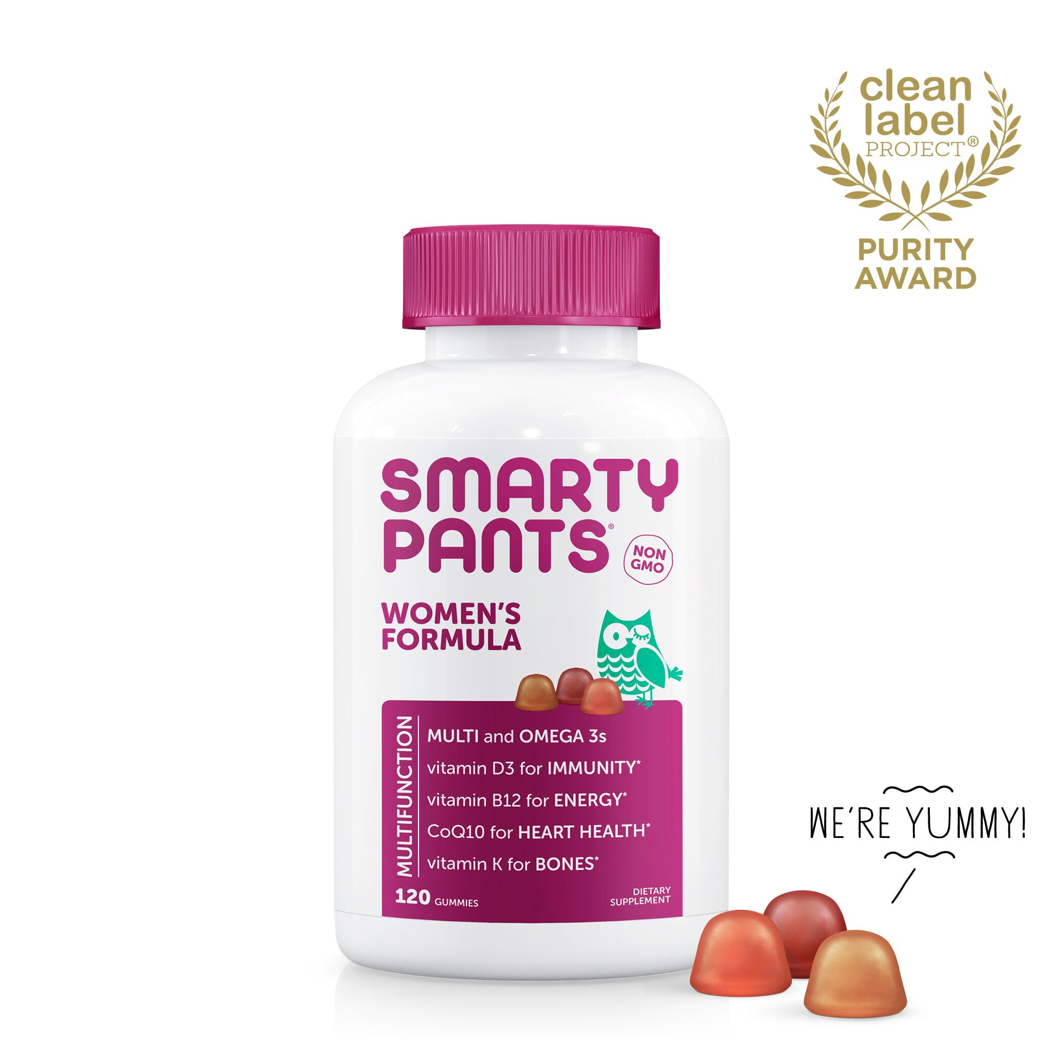 SmartyPants Women Multi Omega 3 Fish Oil Gummy Vitamin with D3 C B12 180 ct