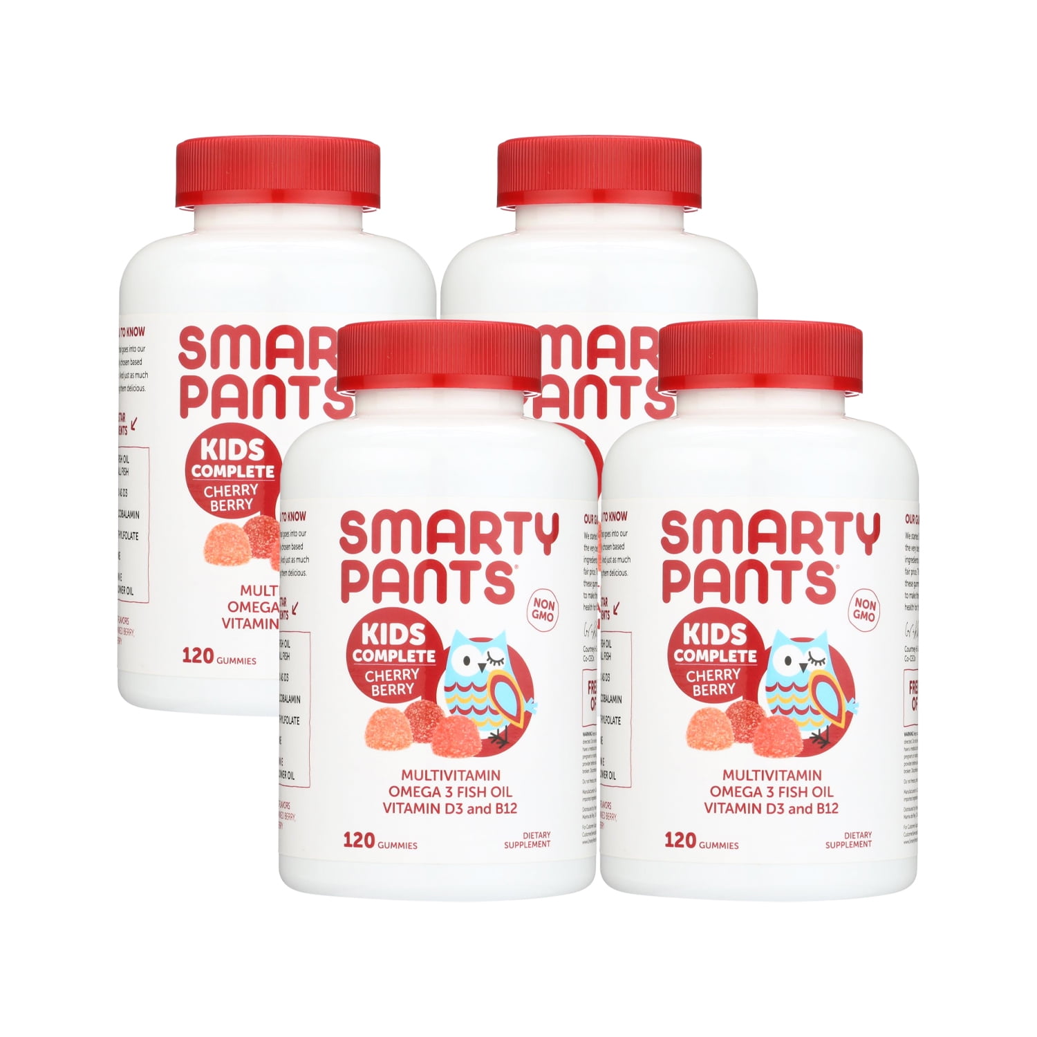 SmartyPants Kids Gummy Multivitamin Cherry 120 Count 4 Pack