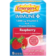 Emergen-C Immune+ 1000mg Vitamin C Powder with Vitamin D and Zinc Raspberry 10 Ct