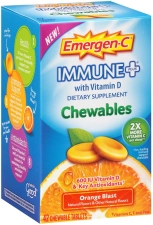 Emergen-C Immune Boost Chewable Tablets with 600 IU Vitamin D, Orange Blast Flavor - 42 ea x 3 Pack