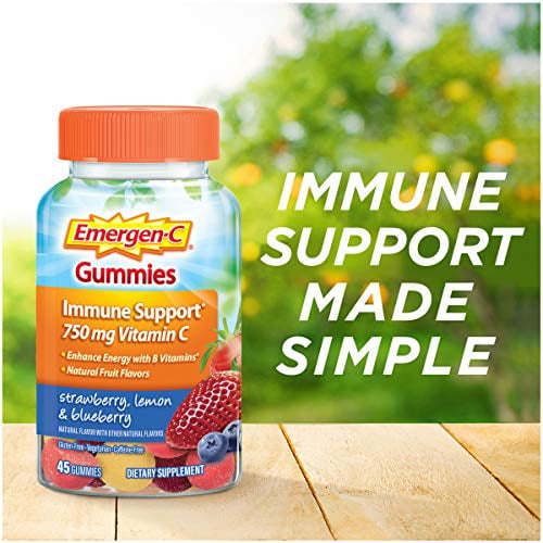 Emergen-C Boost Immunity with 750mg Emergen-C Vitamin C Gummies for Adults - 45 Count