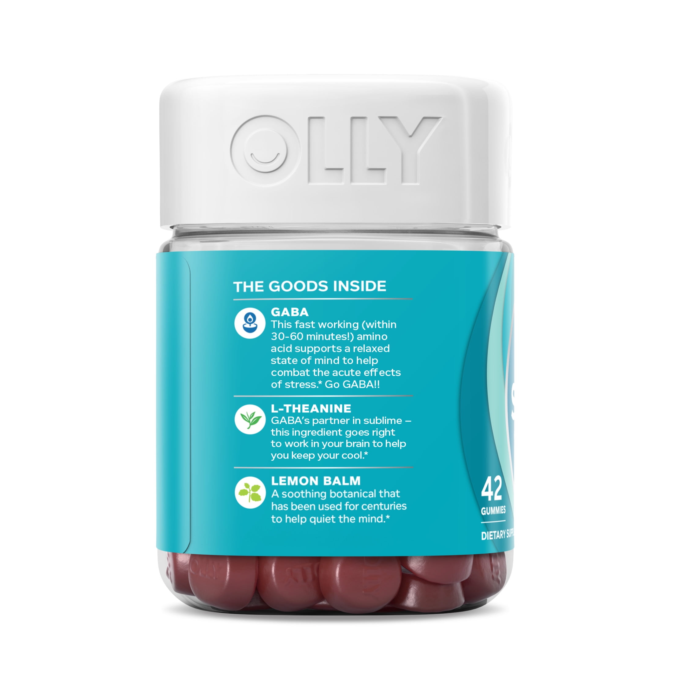 OLLY Goodbye Stress Gummy with GABA L-Theanine Lemon Balm Chamomile Berry 42 Count