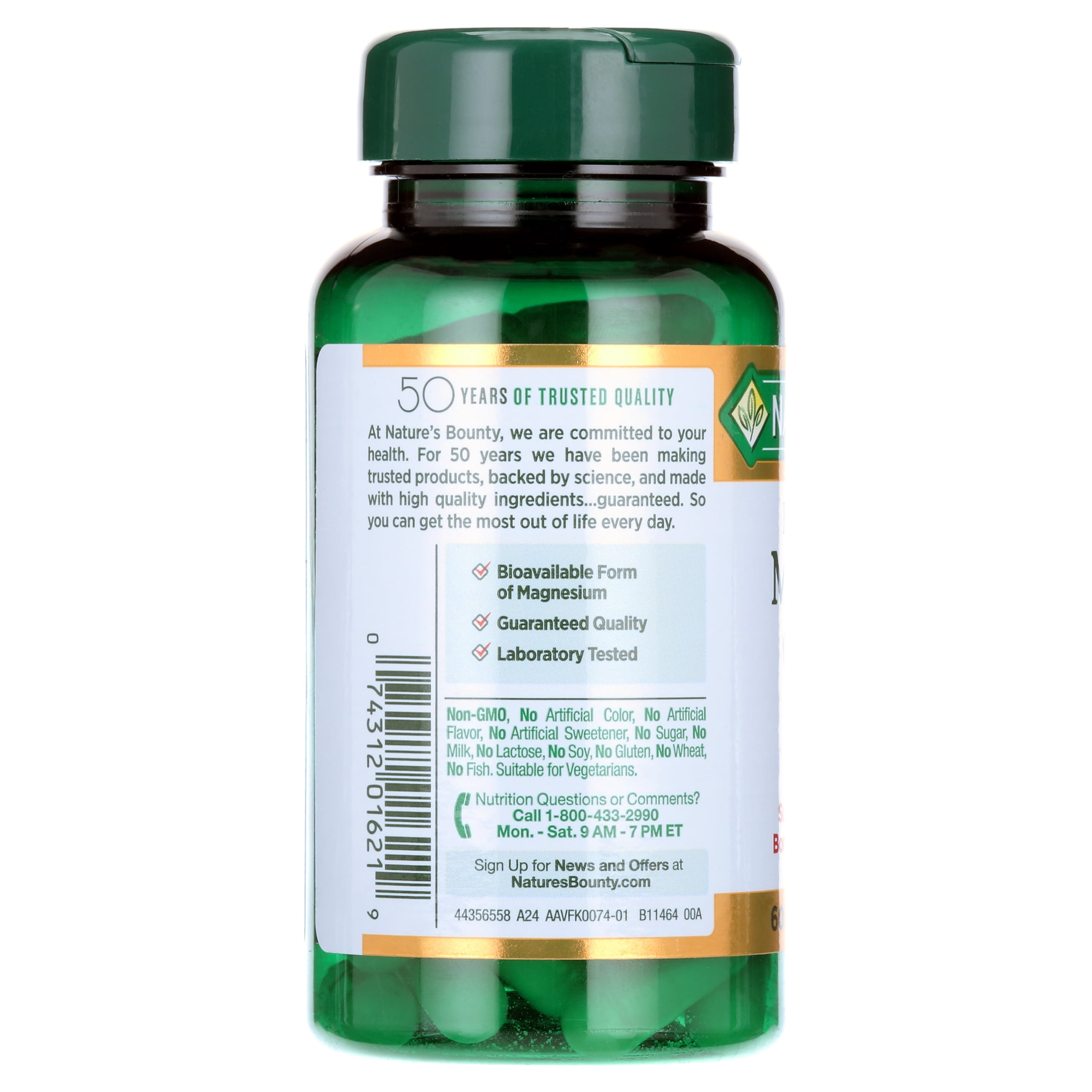 Nature Bounty High Absorption Magnesium Glycinate 240mg 60 Capsule Bottle