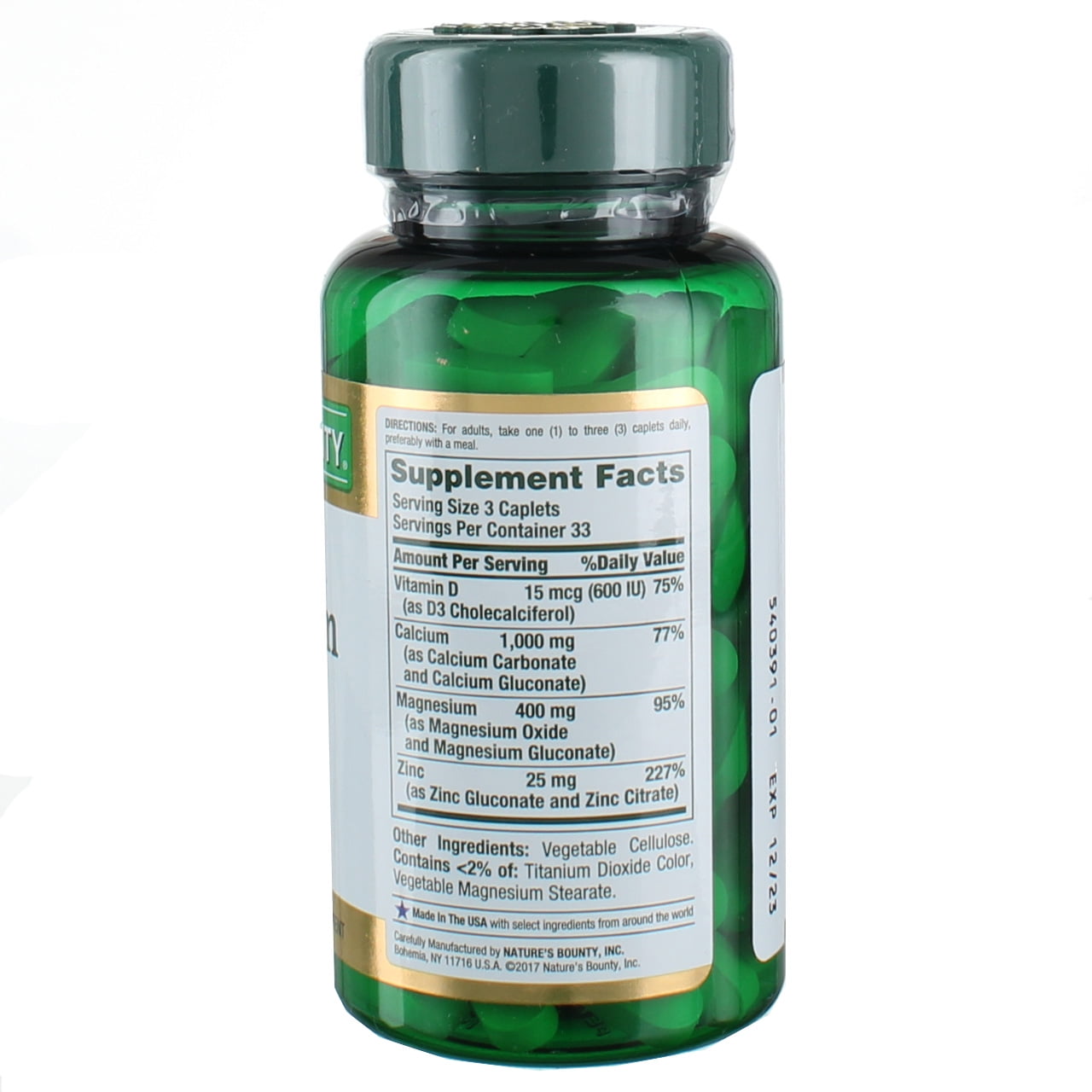 Nature's Bounty Calcium Magnesium Zinc Vitamin D3 100