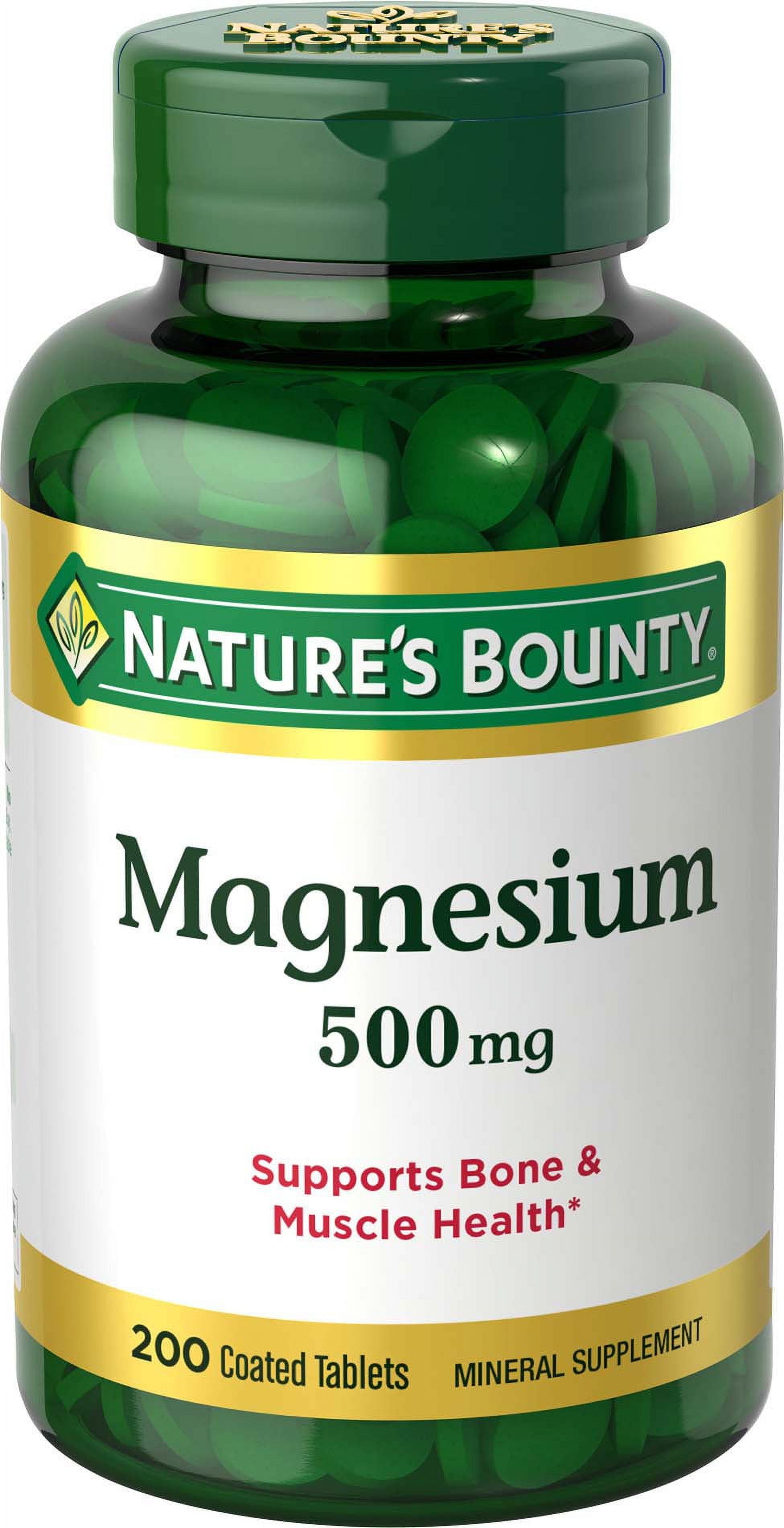 Nature's Bounty Magnesium 500mg Supplement 200 Tablets
