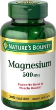 Nature's Bounty Magnesium 500mg Coated Tablets 200