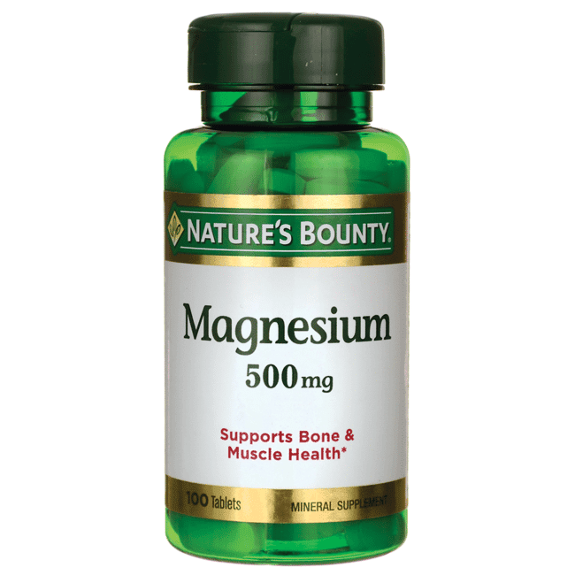Nature's Bounty Magnesium 500mg 100 Tabs for Optimal Health