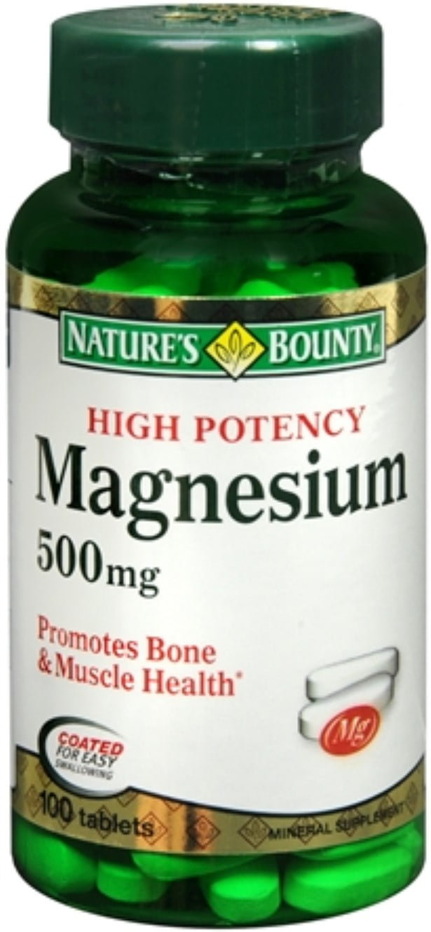 Nature's Bounty Magnesium 500mg Tablets 100 ea Pack of 4