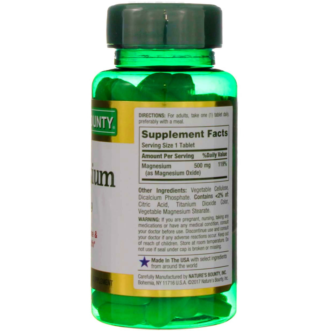 Nature's Bounty Magnesium 500mg Muscle Health Support 100 ct 2 Pack