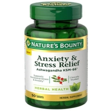 Nature's Bounty Anxiety Stress Relief Ashwagandha KSM-66 Tablets 50 Ea 3 Pack