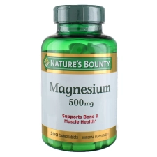 Nature's Bounty Magnesium 500mg Size Coated Tablets 200 ea Pack of 4