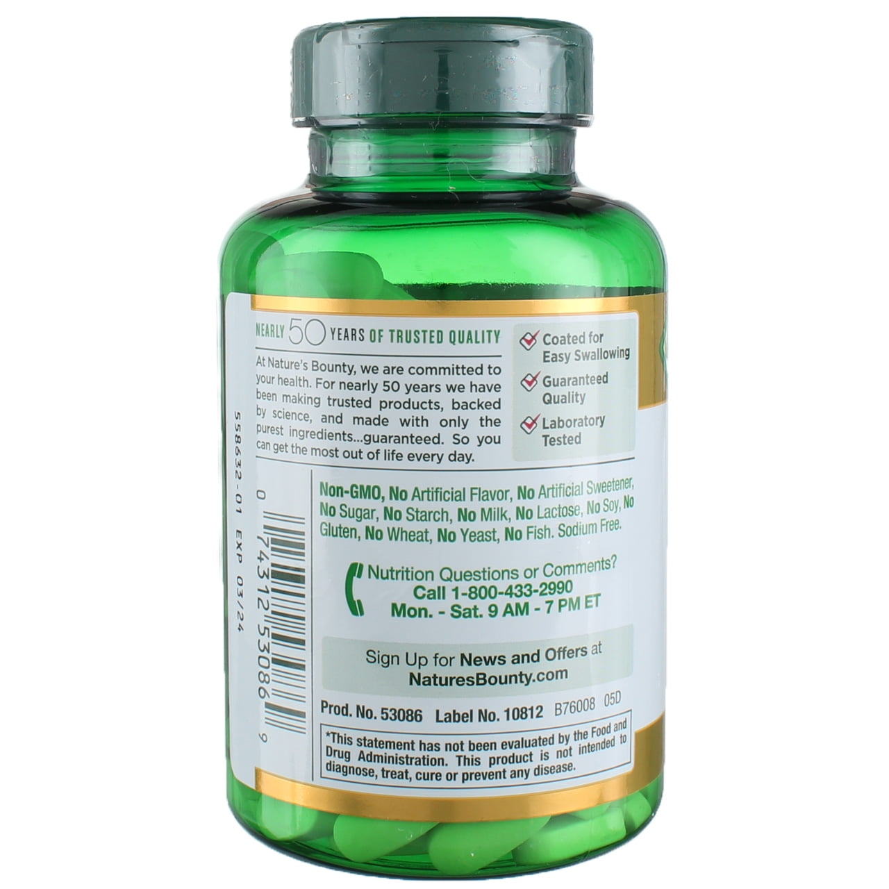 Nature's Bounty Magnesium 500mg Size Coated Tablets 200 ea Pack of 4