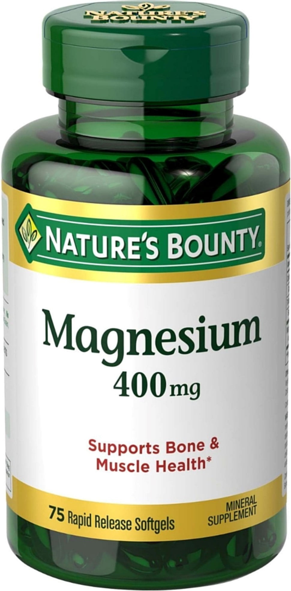 Nature's Bounty Magnesium 400mg Softgel 75 ea Pack of 4