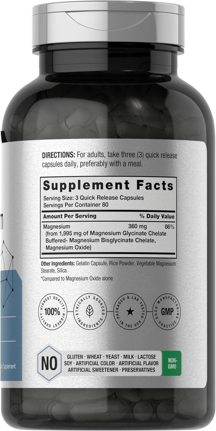 Horbaach Chelated Magnesium 360mg 240 Capsules