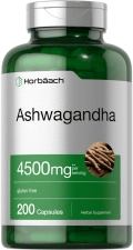 Horbaach Ashwagandha Capsules 4500mg 200 Count with Black Pepper Men Women