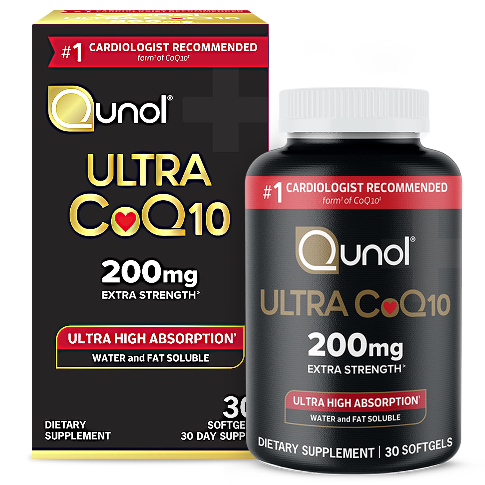 Qunol Ultra CoQ10 Softgel 200mg Heart Health Supplement 30 Count