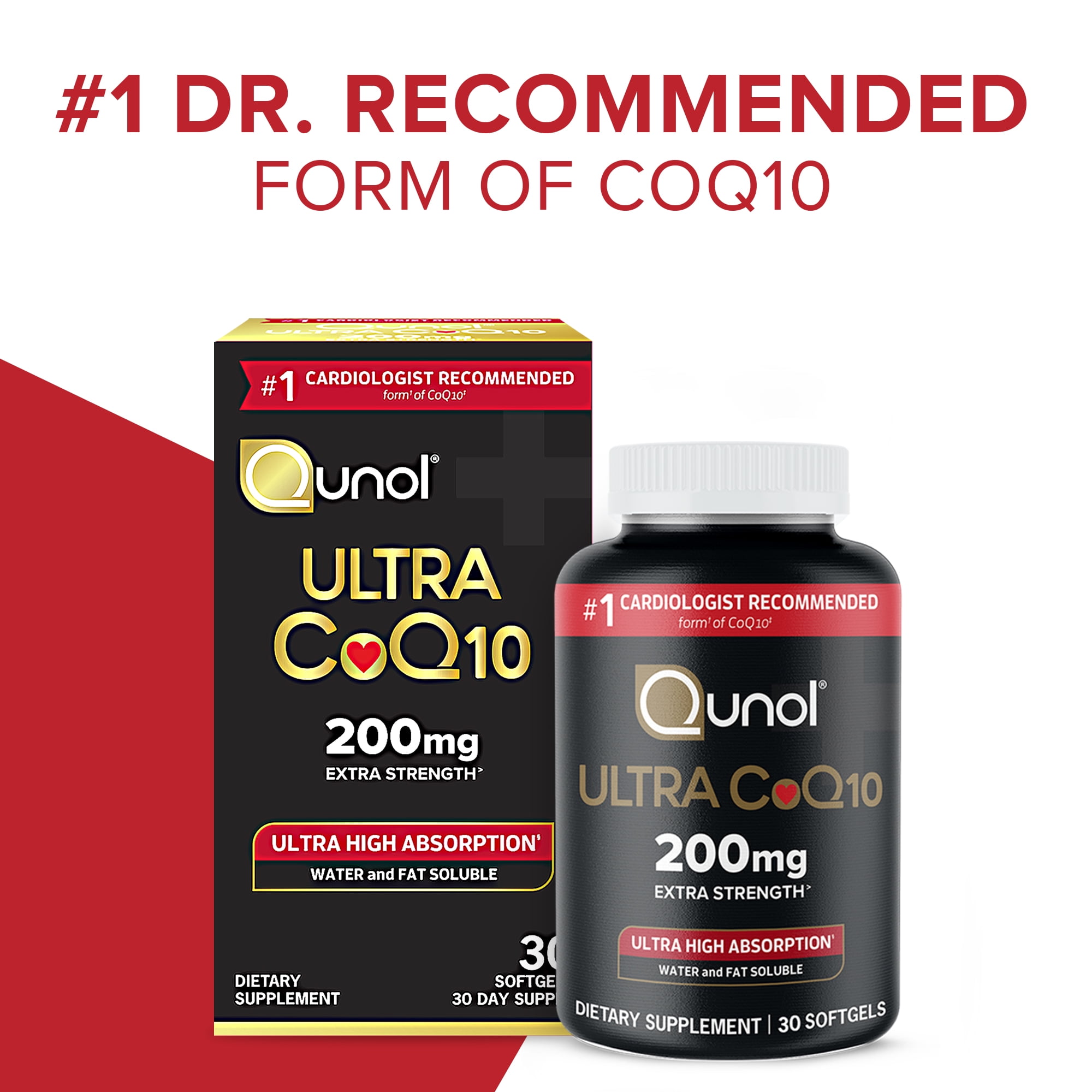 Qunol Ultra CoQ10 Softgel 200mg Heart Health Supplement 30 Count