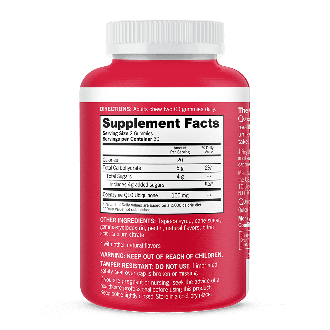 Qunol CoQ10 Gummies 100mg Ultra High Absorption Heart Health Supplement 60 Count