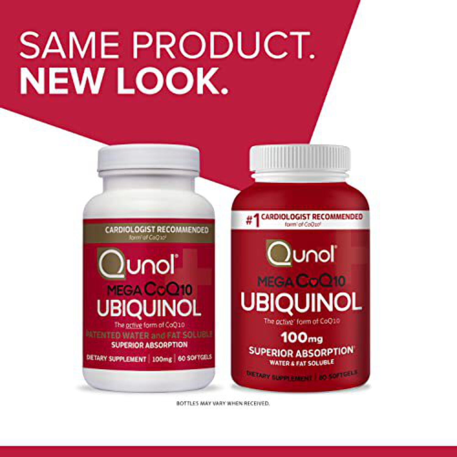 Qunol Mega Ubiquinol CoQ10 Softgels 100mg Heart Health Antioxidant Supplement 60 Count