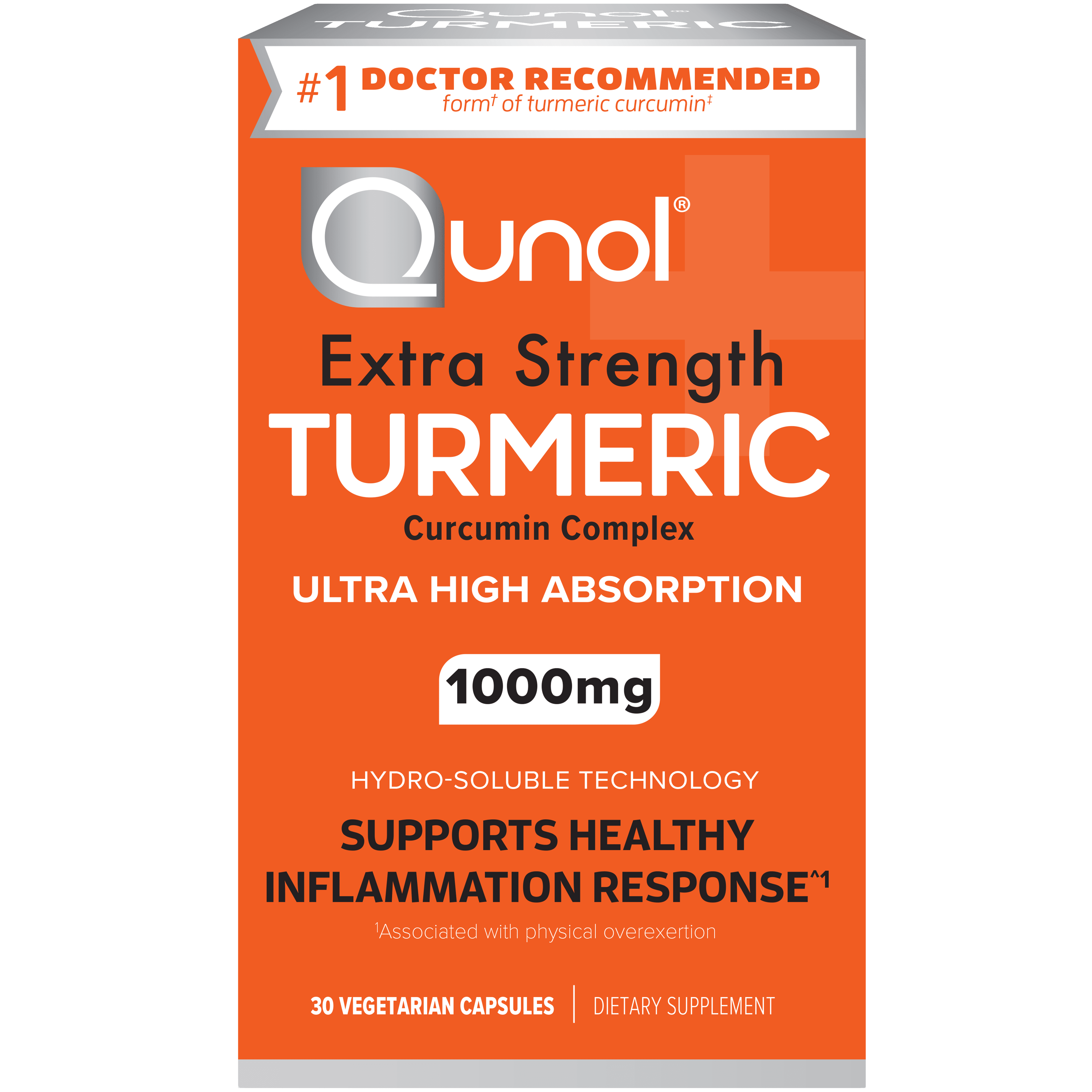 Qunol Turmeric Curcumin Capsules 1000mg Ultra High Absorption Joint Support Supplement 30 Count