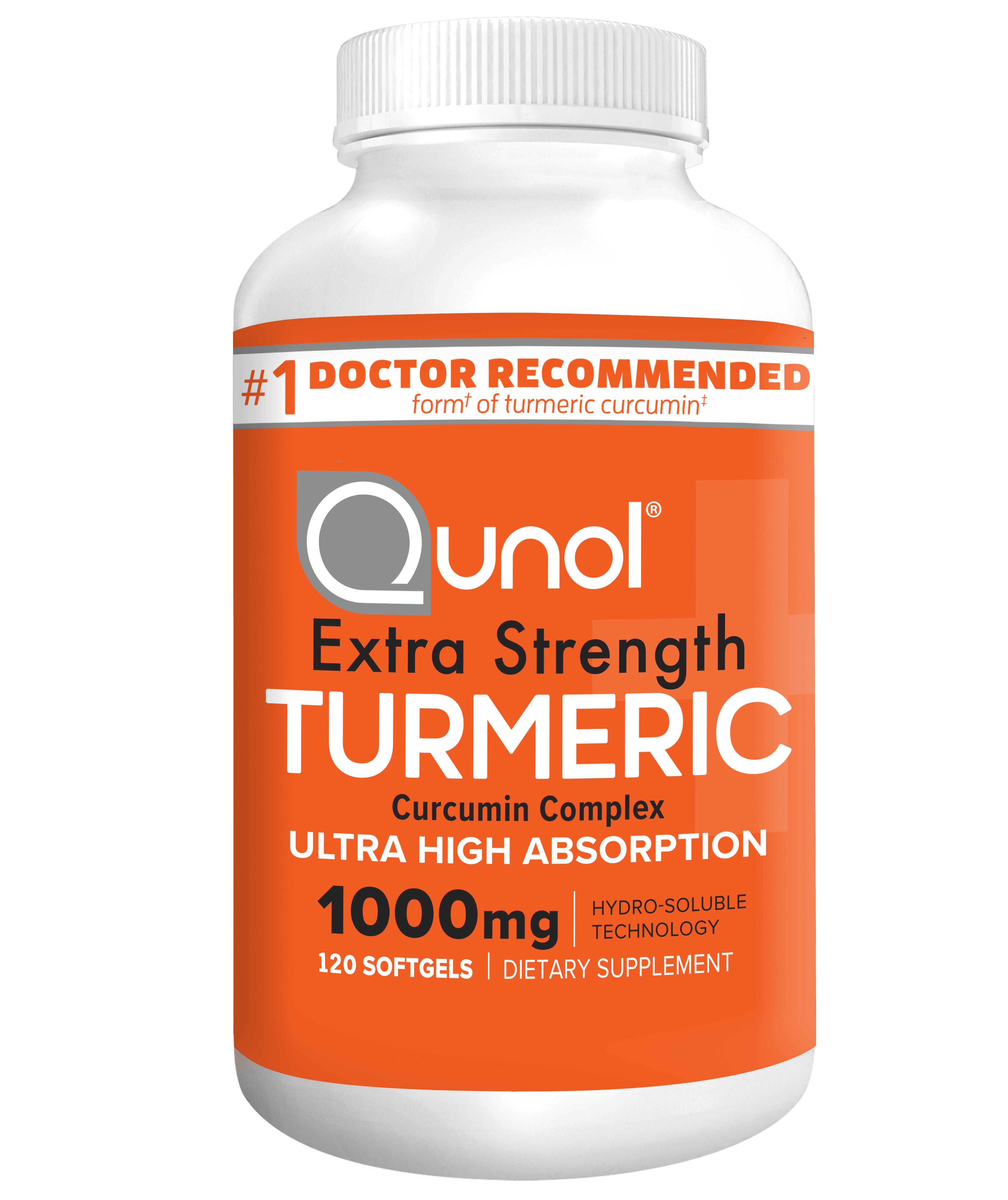 Qunol Turmeric Curcumin 1000mg Ultra High Absorption Softgels - 120 Count