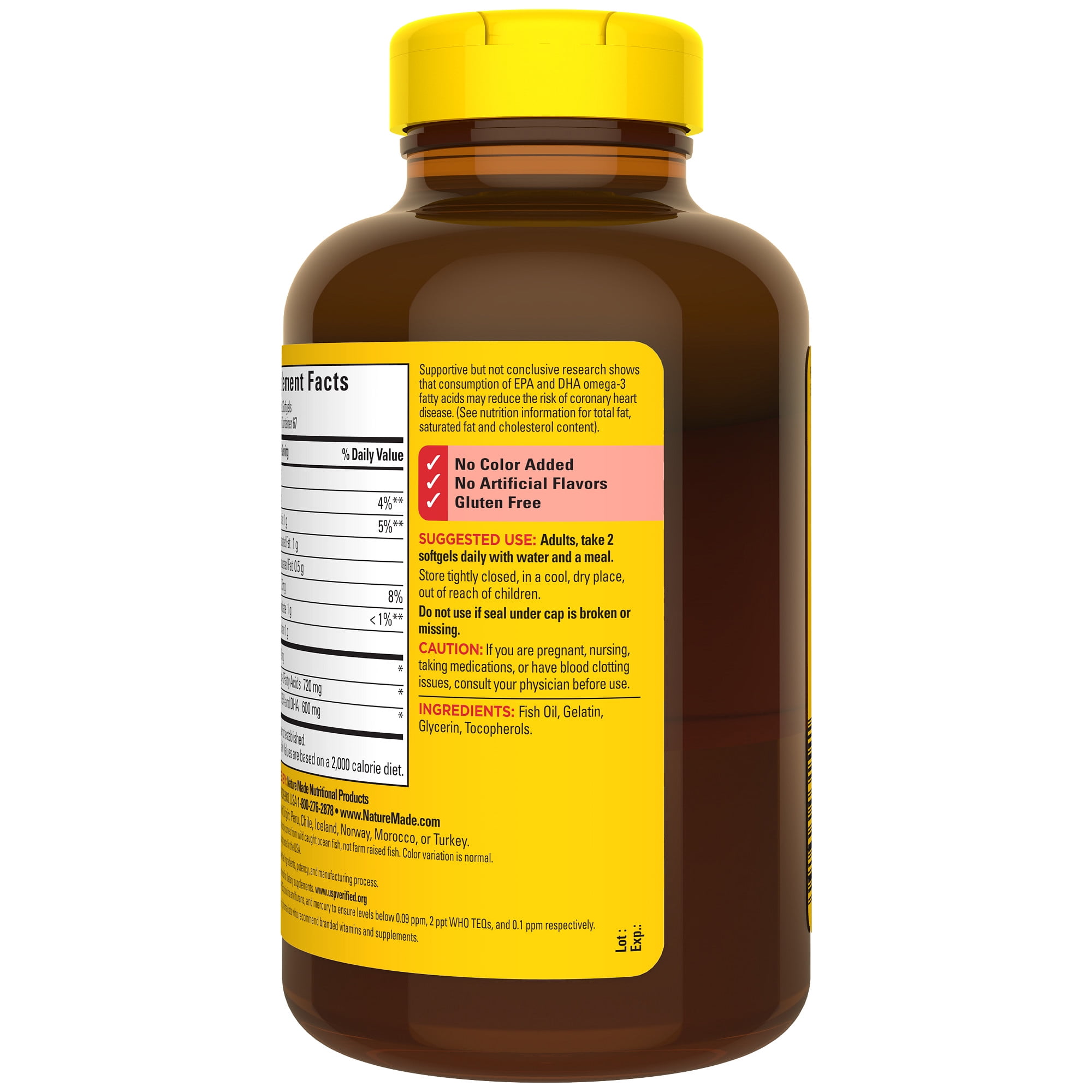 Nature Made Fish Oil 2400mg Per Serving Softgels Omega 3 Fish Oil Supplements 134 Count