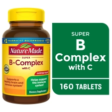 Nature Made Super B Complex Vitamin C Folic Acid Tablets Dietary Supplement 160 Count