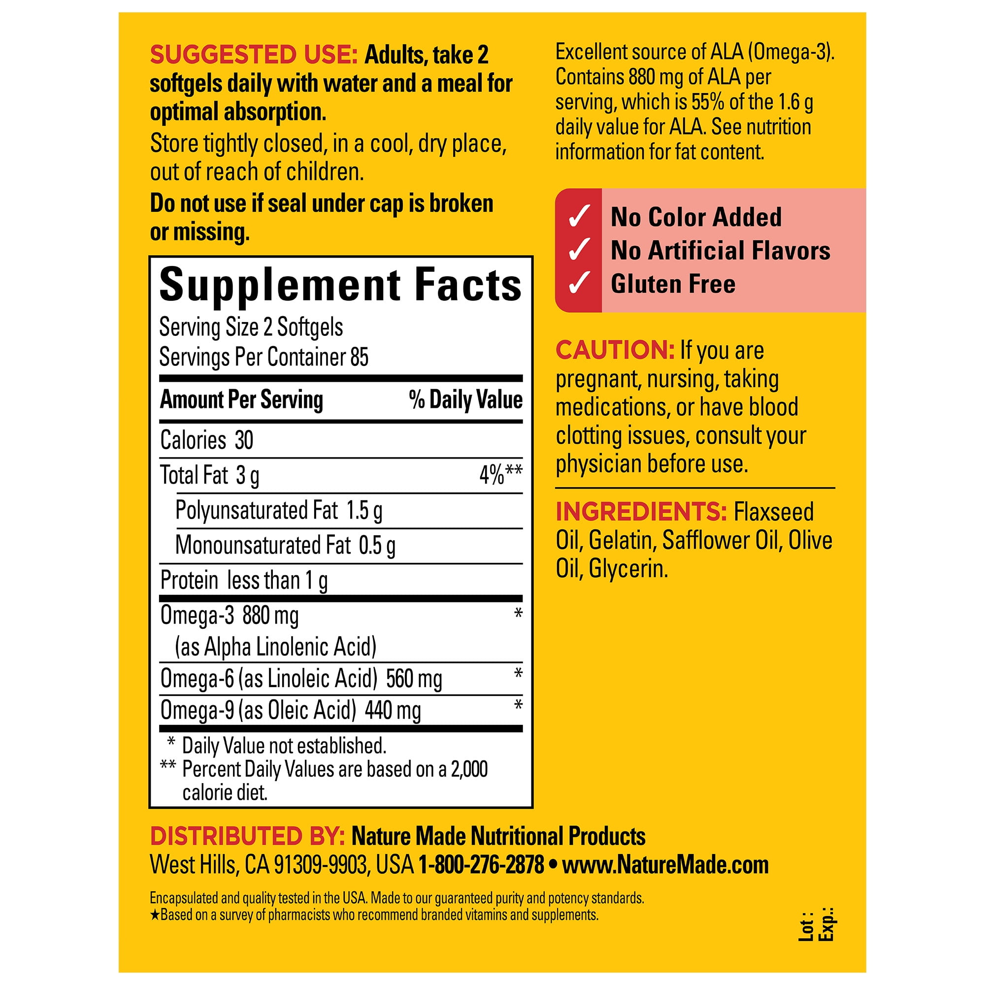 Nature Made Triple Omega 369 Softgels Dietary Supplement 170 Count for Optimal Health