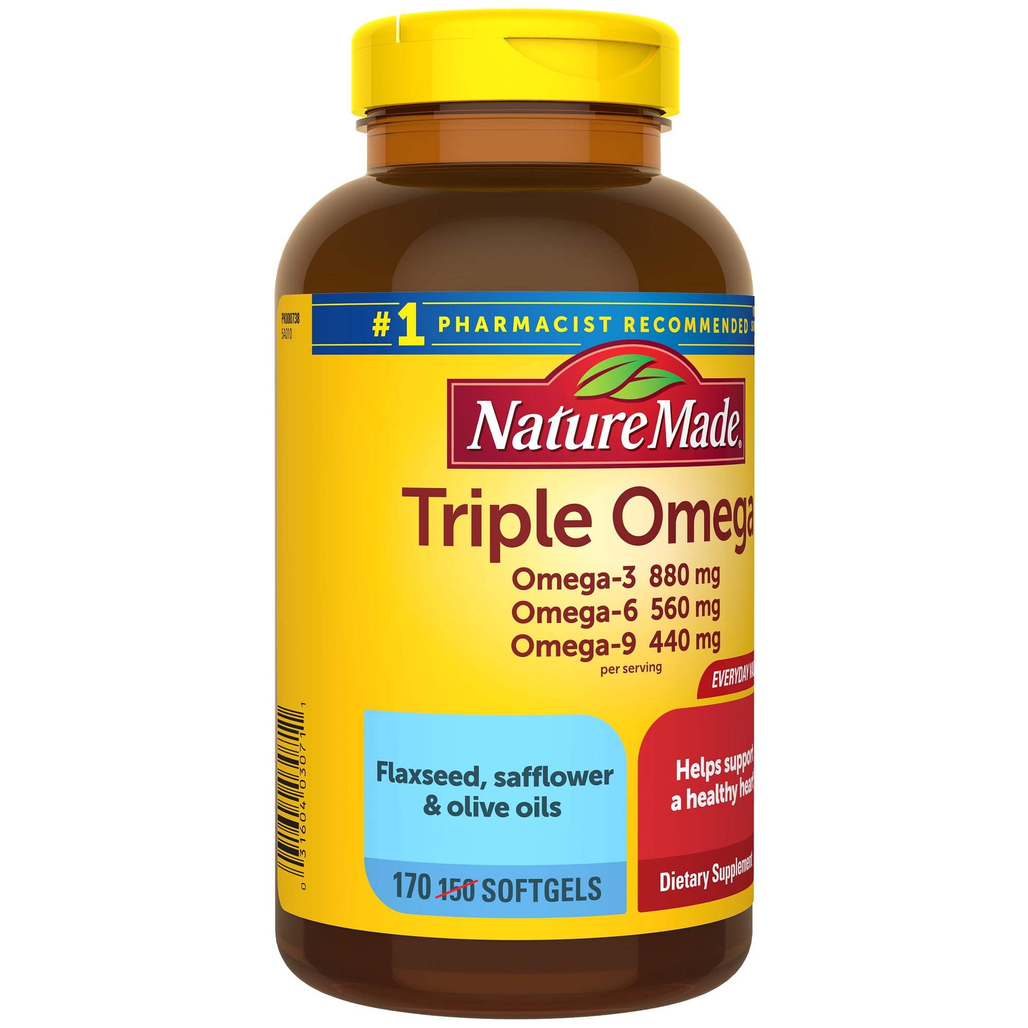 Nature Made Triple Omega 369 Softgels Dietary Supplement 170 Count for Optimal Health