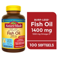 Nature Made Burp Less Ultra Omega 3 Fish Oil 1400 mg Softgels Fish Oil Supplements 100 Count