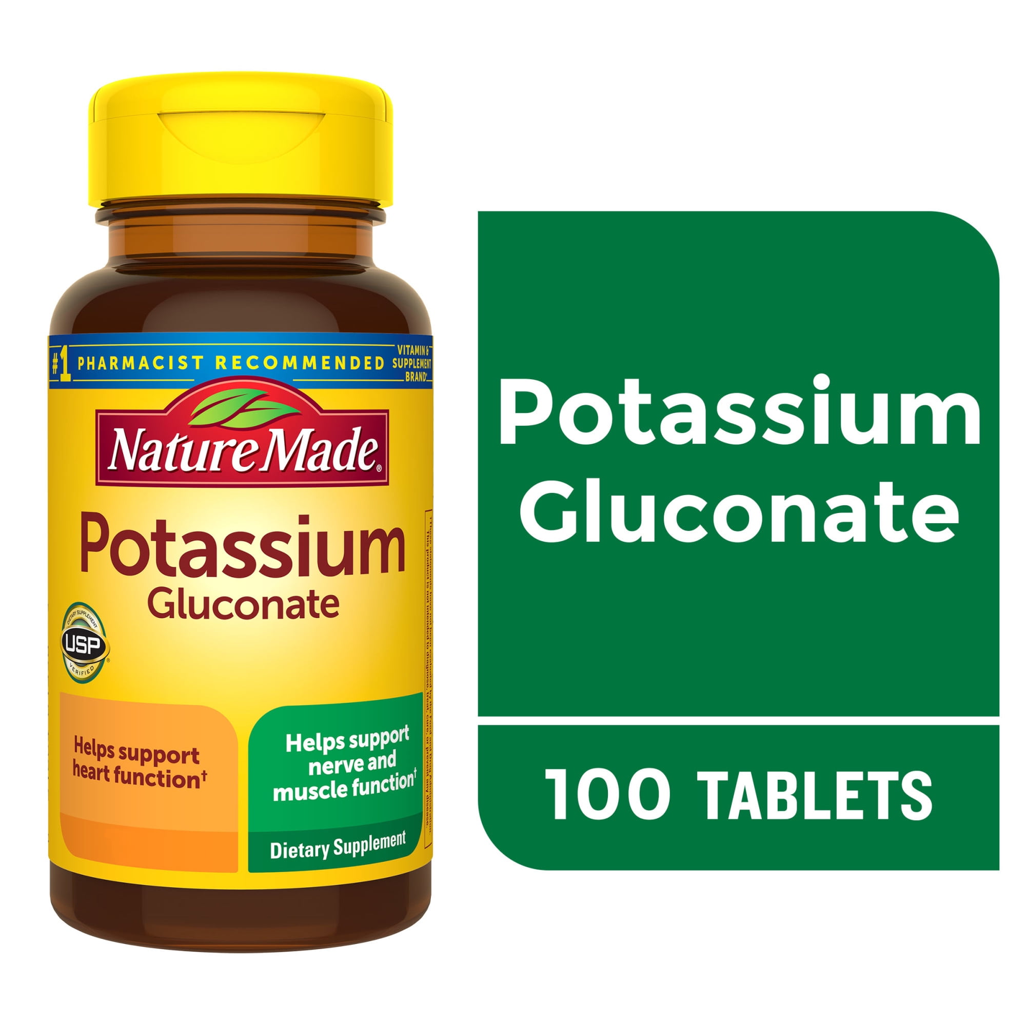 Nature Made Potassium Gluconate 550mg 100 Ct Tablets